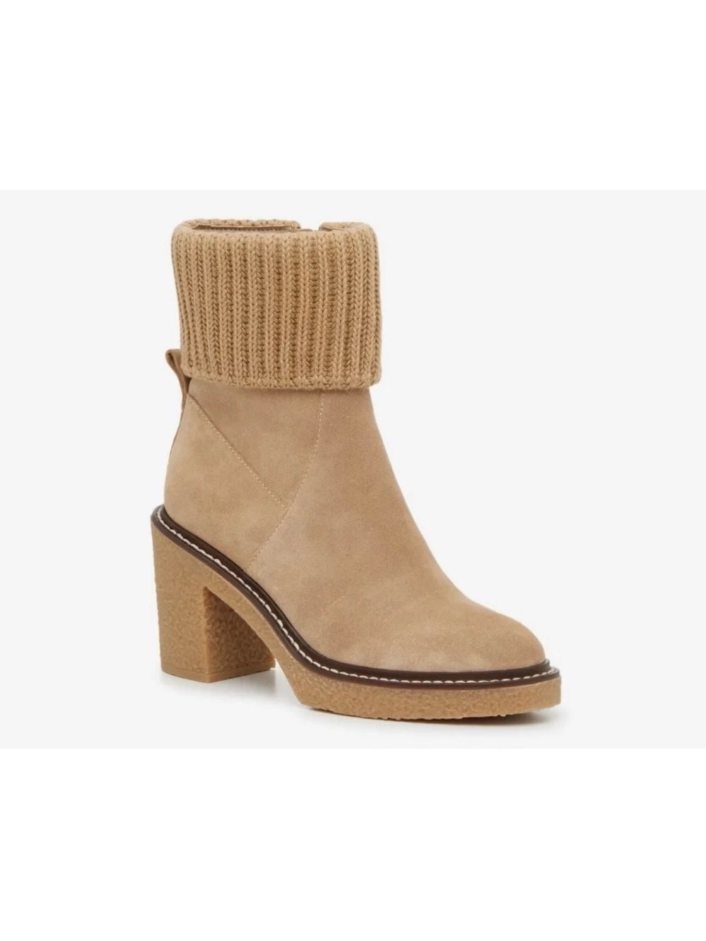 Steve Madden Cashmir Bootie Womens 9.5 Suede Knit Block New